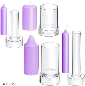 "Early Riser Plastique Acrylique <span class=keywords><strong>Bougie</strong></span> Moule Différentes Tailles Transparent Colonne Forme Rod Making Série Y Compris Prune Fine Dent Rod - Product Image 1