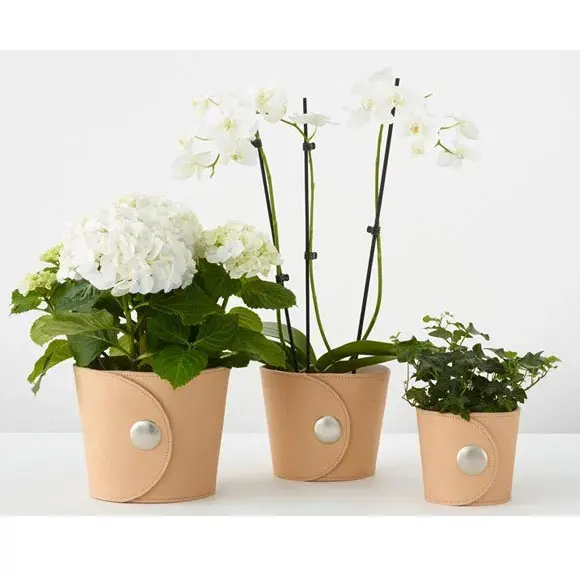 ミニ植物プロテクターカバーレザー植木鉢花瓶家の装飾植木鉢ホルダー