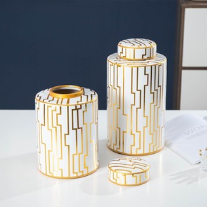 <span class=keywords><strong>Vase</strong></span> en céramique moderne nordique Msh, design cylindrique simple, idéal pour la décoration de table, d'armoire à vin ou de salon. - Product Image 1