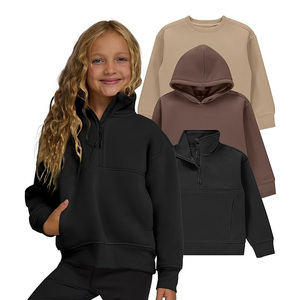 Felpe con Cappuccio e Zip Corta per Ragazze con Logo Ricamato Personalizzato OEM ODM di Alta Qualità Vendita all'Ingrosso - Product Image 1