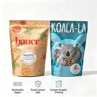 Pochette personnalisée en papier kraft écologique 2026 avec fermeture éclair, qualité alimentaire, pour sucre, herbes, fleurs, thé, fruits secs, emballage biodégradable