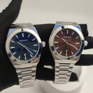 Reloj de Cuarzo de Acero Inoxidable de Alta Calidad con Logotipo Personalizado para Hombre, Elegante Reloj de Pulsera Plateado de Lujo, Resistente al Agua, con Correa de Cocodrilo - Product Image 2