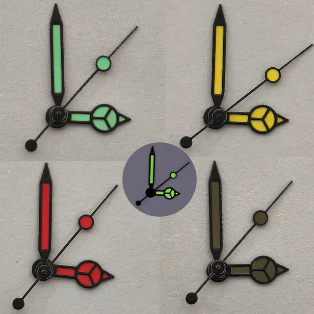 Watch Hands Accessories Red Orange Blue Black Edge White Three Pin Green Glow for NH35/36/4R/7S Movements