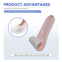 Semelles orthopédiques 4D Cloud Sports & Confort avec soutien de la voûte plantaire en PU souple, absorption des chocs, coussin pour chaussures