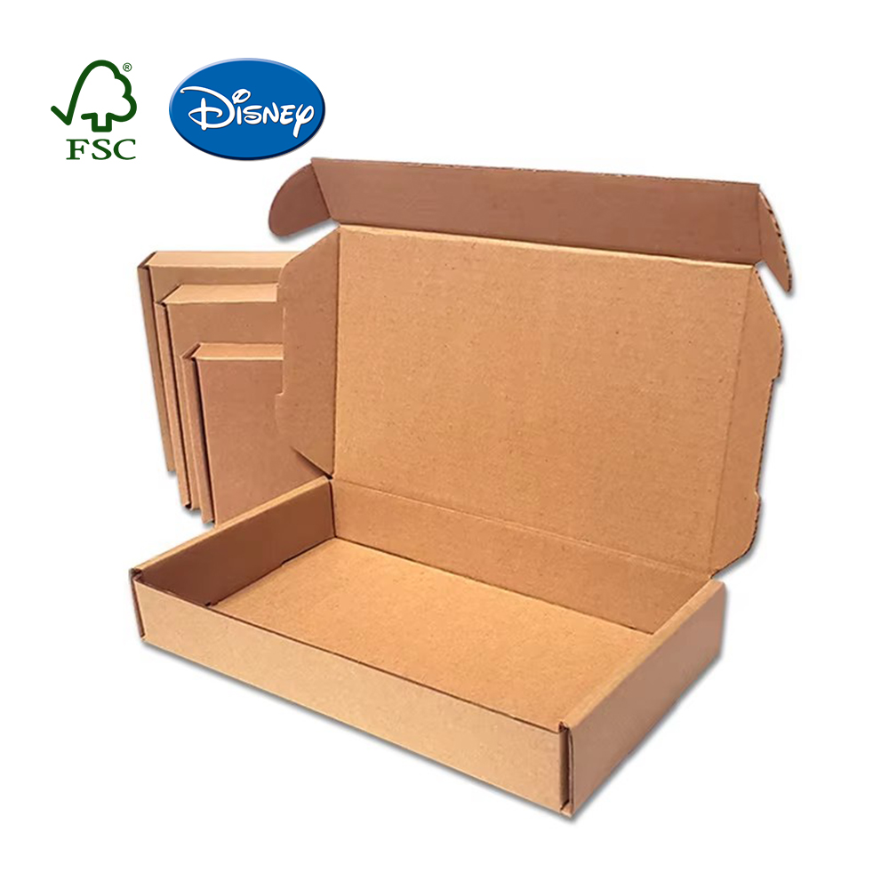 Custom Logo High-End Eco-Friendly Recycled Materials Brown Kraft Paper Corrugated Packaging Shipping Mailer Box with Embossing