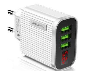 EU U.S. Standard 3-Port QC3.0 18W Fast Charger with Smart Digital Control and Short Circuit Protection for Cell Phones Laptops - Product Image 1