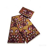 Tissu en coton bio africain teint à la cire, style Dobby, motif Batik, pour robes et couvertures pour filles, poids moyen