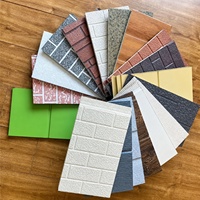 Décoration isolante en métal sculpté intégrée à un panneau mural en acier Galvalume, mousse PU, revêtement imperméable 16 mm