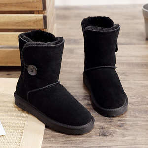 Botas de Nieve de Invierno EBV para Mujer, Parte Superior de PVC, Media Pantorrilla, Tendencia de Moda, Cálidas, Forradas de Felpa Gruesa, Antideslizantes, Lindas, Tejido de Algodón Integrado - Product Image 5
