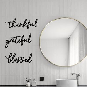 Decorazione Murale in Metallo con Logo 'Thank You Blessed', Set di 3 Pezzi per Bagno e Camera da Letto, Arte in Metallo per Decorazione Casa - Product Image 4