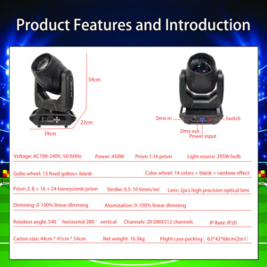 BAIQI Projecteur Beam à tête mobile 295W à longue durée de vie, DMX512 RGBW, mise au point électronique, contrôle automatique, pour DJ, discothèques et KTV - Product Image 3