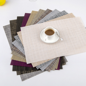 Nouveau Set de Table en PVC Tissé Croisé <span class=keywords><strong>Carré</strong></span> de 1 mm d'Épaisseur, Isolant Thermique, Lavable et Écologique - Product Image 2