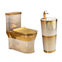 Cuvette de toilette en céramique, en céramique et en or, sanitaire d'hôtel, Wc électrolytique, une pièce, cuvette de toilette d'usine