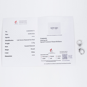 Boucles d'oreilles en or blanc 9 carats avec diamants de forme ronde Messi Jewelry MSE-896 pour femmes - Product Image 6