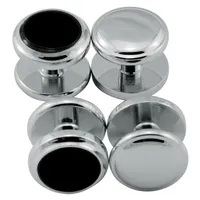 Nouveaux Boutons de Manchette et Clous de Smoking Classiques “Hot”, en Pierre Noire, Coffret Cadeau pour Chemise Homme