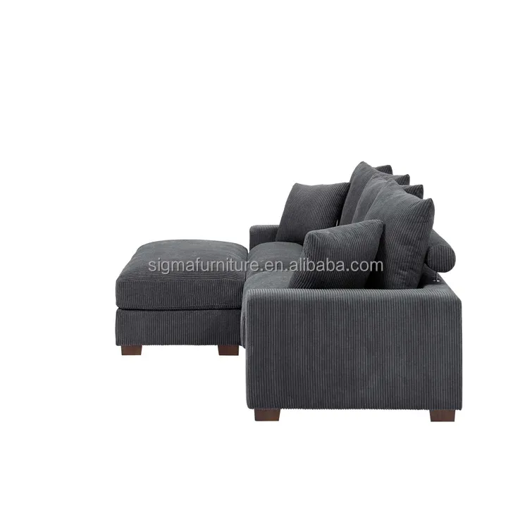 New design modern custom living room reception L-shape upholstered sofa set