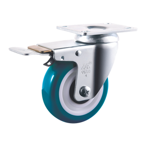 Roue pivotante industrielle VIMA robuste de 3 à 5 pouces, roulement à billes en PU/PP, capacité de charge de 100 à 150 kg, galvanisée - Product Image 1