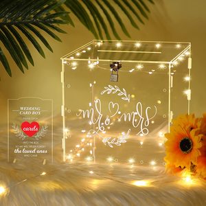 Custom Clear Acrylic Wedding Invitation Luxury Box Wedding Card Box Plexiglass Wedding Box With Ogo Decoration