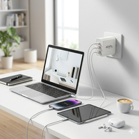 Chargeur USB C 45W, chargeur mural rapide 3 ports, PD 45W, type C, double QC3.0, adaptateur secteur USB A pour iPhone, Samsung, MacBook, ordinateur portable