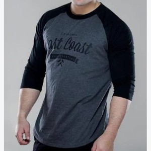 Meilleure qualité hommes décontracté coupe ajustée col rond manches longues T-Shirts à la mode couleur unie 100% coton manches longues - Product Image 1