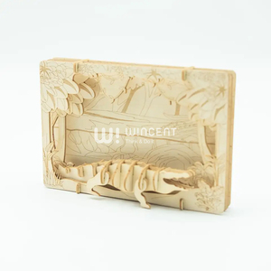 Wincent Crocodile 3D Photo frame postcard model kit animal wooden theater Puzzle