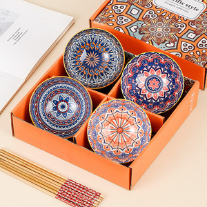 Bền sứ Bohemian trái cây dùng một lần Bộ Đồ Ăn-sinh thái thân thiện an toàn nhà ăn uống bên ủng hộ bát đũa Hộp quà tặng - Product Image 2