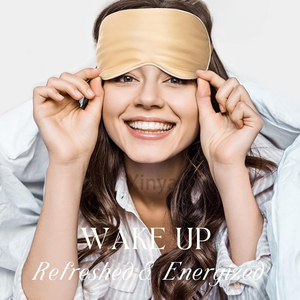 맞춤형 로고 실크 새틴 아이 마스크 조절 가능한 스트랩 나이트 커버 수면 마스크 여성 남성 비행기 여행용 내구성 있는 안대 액세서리 - Product Image 5