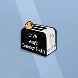 Grappige Citaten Eendenbrood Maker Email Spelden <span class=keywords><strong>Live</strong></span> Lach Broodrooster Bad Broches Kleding Revers Badge Sieraden Cadeau Voor Kid Vrienden - Product Image 2