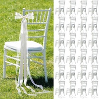 Chaises blanches en acrylique pour événements de mariage, chaises de salle à manger en plastique, chaises empilables de banquet pour hôtel