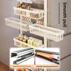 Cestello Estraibile Regolabile Salvaspazio in Metallo Multistrato da Parete per Spezie e Organizzazione Cucina, Ideale per Frigorifero - Vendita all'Ingrosso - Product Image 3