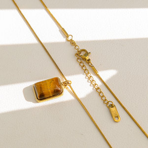 Collar de Ojo de Tigre Maillard para Mujer, Otoño Invierno, Estilo Antiguo, <span class=keywords><strong>Cadena</strong></span> para Suéter, Accesorios, Marrón, Retro - Product Image 6