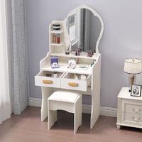 Coiffeuse Runwood avec tiroirs et miroir, moderne, blanche, pour enfant/fille