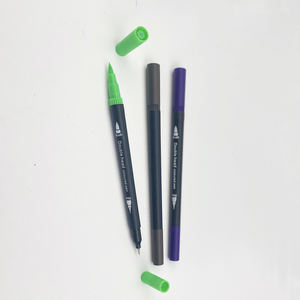 Ensemble de stylos marqueurs à double pointe, encre à base d'eau et permanente, de haute qualité, personnalisés, pointe fine et pinceau doux pour aquarelle, 36 couleurs, Bonvan - Product Image 3