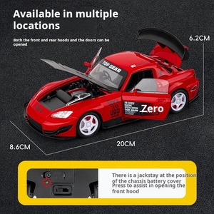 Modellino <span class=keywords><strong>Auto</strong></span> in Metallo Pressofuso S2000 Scala 1:22 con Parti Apribili, Luci, Suono, Funzione Pull-Back, Sterzo e Specchietti Pieghevoli - Per Bambini - Product Image 4