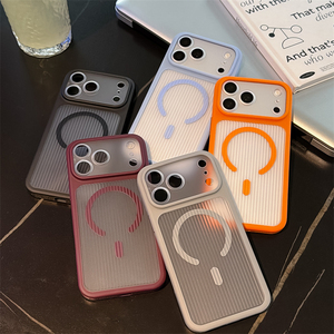 เคสกันกระแทกแบบลายริ้วผิวด้าน สำหรับ iPhone 17 16 15 14 17 Pro Max, เคสแม่เหล็กสำหรับ iPhone 17 ลายริ้ว - Product Image 3
