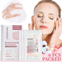 Masque facial en feuille de rose aux champignons fermentés, éclaircissant, correcteur de taches brunes, antioxydant, hydratant, unifiant le teint