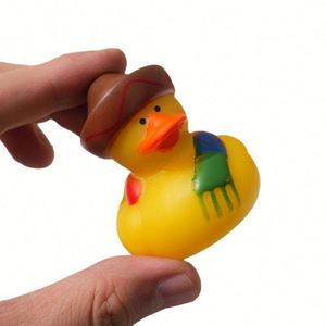 Little Yellow Style Winter Duck <b>Bath</b> Toy 2-Inch Plastic Hat Scarf for Baby Play in Water - Product Image 5