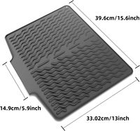 Tapis de séchage de vaisselle en silicone extra large, résistant à la chaleur, pour comptoir de cuisine, avec drain, plateau de drainage rectangulaire pour vaisselle
