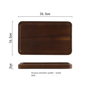 Plateau rectangulaire en bois d'acacia <span class=keywords><strong>de</strong></span> style japonais, support à tasses en bois massif, assiette <span class=keywords><strong>de</strong></span> service, rangement pour tasses à thé et à eau jetables, idéal pour les fêtes - Product Image 6