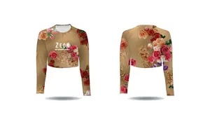 High Quality Custom Floral Design Uv Protection Sports Long Sleeve Womens Ladies Girls T Shirt Crop Top Fishing Shirts