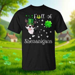 Camiseta promocional con diseño de perro Boston Terrier irlandés llena de travestiduras - Product Image 3