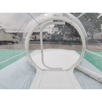 Maison à bulles gonflable transparente de 4 mètres de diamètre avec tunnel à cadre en acier pour glamping de l'usine de tente gonflable de chine