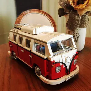 10220 T1 Camper Bricks <span class=keywords><strong>Van</strong></span> Car Plastic Camper <span class=keywords><strong>Van</strong></span> Bus Building Blocks Set Transportation Theme DIY Toy for Boys 1334 Pcs - Product Image 5