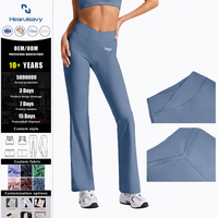 Pantalon de yoga évasé taille haute pour femme, leggings de sport doux et extensibles avec ceinture en V pour la gym, le fitness et la danse
