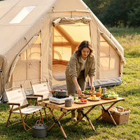 Grande tente de camping gonflable portable et étanche de 12 m² avec pompe, structure pneumatique facile à monter pour le camping familial et de groupe