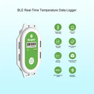 Kostenlose App wasserdicht IP67 Ultra-Niedrige Temperatur Luftfeuchtigkeit Datalogger für Impfstoffe, Pharma, Kaltketten, Logistik