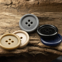 Botones de Resina Clásicos Ecológicos en Beige, Verde, Gris, Azul, Caqui, Marrón, Color Café, para Trajes, Chaquetas y Uniformes