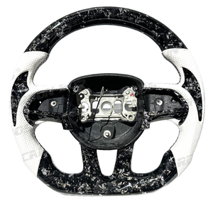 Volant en cuir blanc avec LED en fibre de carbone, directement de l'usine, pour <span class=keywords><strong>Dodge</strong></span> Charger Challenger SRT 2019 <span class=keywords><strong>2020</strong></span> 2021 2022 2023 - Product Image 2
