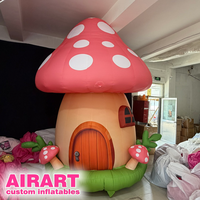 Modèle de champignon rouge gonflable personnalisé, installation artistique sur le thème de la forêt, maison de champignon géante gonflable pour exposition en centre commercial