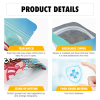 Fabriqué en Chine 10 couleurs impression personnalisée forme spéciale holographique fermeture éclair sac 3.5g découpé Mylar sac nouveau Design mignon